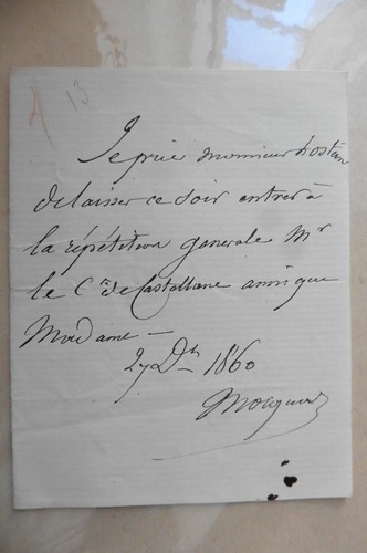 Lettre autographe mocquard - lettre,