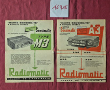 N°16915  /  Radiomatic A3 et M3 / 2 prospectus autoradio