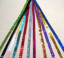 2,50 mètres RUBAN GALON SEQUIN PAILLETTE BRILLANT * 6 mm * FÊTES COUTURE GLAMOUR