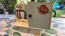 RARE TRES BEAU PETIT MEUBLE 1950 BLEU PASTEL CREME H41 CM X L49 CM X P 12,5 CM