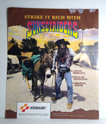 Sunset riders arcade flyer - arcade,