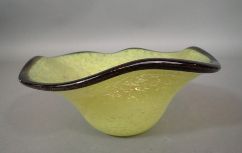 Coupe verre marmoréen jaune