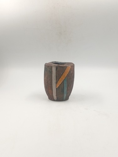 Vase raku émaillé signé - Émaillé,