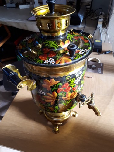 Samovar ancien tôle peinte - ancien,