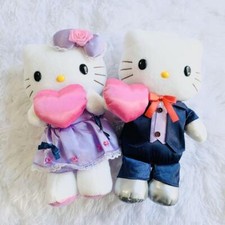 Ensemble Sanrio Hello Kitty & Dear Daniel poupées de mariage peluche poupée d...