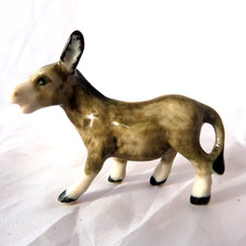 KLIMA K730 Miniature statuette en porcelaine - PETIT ANE GRIS DONKEY