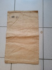 Ancien sac en toile de jute pour farine jusqu'à 12 kgs vintage Bretagne 52x32 cm