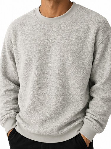 Pull col rond polaire gris
