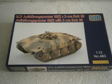 MAQUETTE CHAR JAGDPANZER 38(t) HETZER GERMAN WITH 2cm KwK 38 WW2 1/72 (UM)