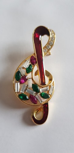 Broche dorée clé sol - dorée,