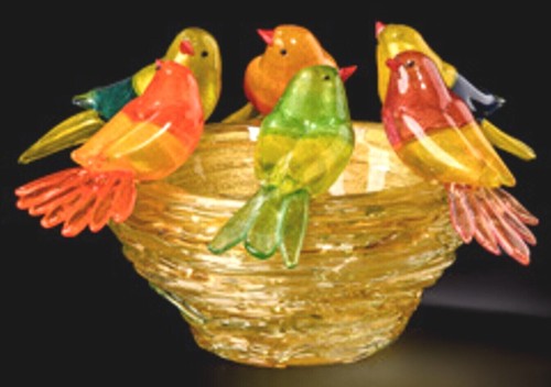 Panier oiseaux verre de - 6,
