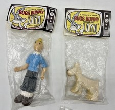 TINTIN & MILOU - Lot 2 figurines Pouet latex LAYA - 1980's - Neuf