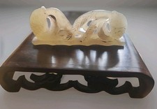 jade hetian Chine antique Période Qing décor Deux Chimere