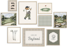 Vintage teddy bear golf - golf, wall