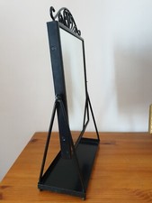 Miroir coiffeuse pivotant noir vintage 28x45 cm