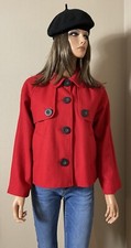 Veste manteau rouge 57% laine