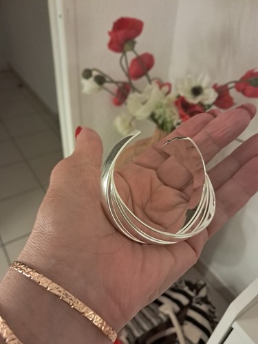 Bracelet manchette argent - ,