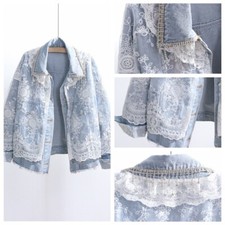 Jean Femmes Manteau Floral