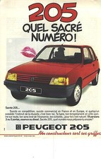 PUBLICITE advertising  1985  PEUGEOT la  205 19 versions "  sacré numéro