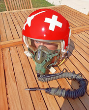 Casque de pilote F5 TIGER Suisse original FLIGHT HELMET GENTEX avec nom du pilot
