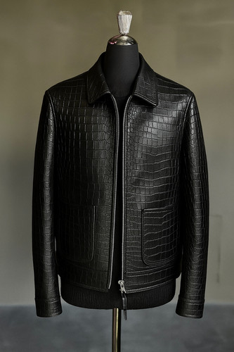 Veste cuir motard - de, noir