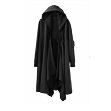 Homme Coupe-Vent Cape Capuche Cardigan Ample Manteau Gothique Extérieur Noir