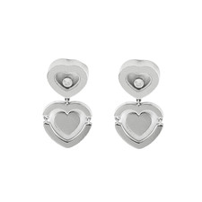 CHOPARD - Happy Amor - Boucles d'oreilles cœur en Or blanc et Diamant