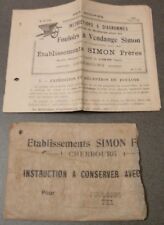 Fouloir à Vendange Simon à Cherbourg. Instruction 1928