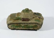 JOUET ANCIEN VÉHICULE MILITAIRE CHAR TANK en PLATRE et FARINE 10,5 cm