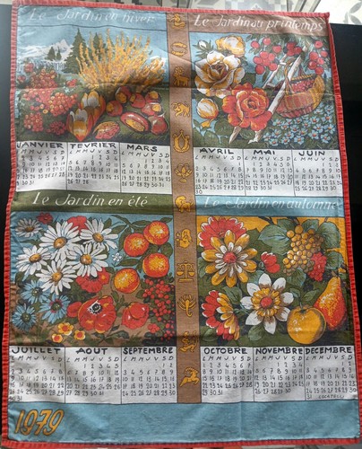 Torchon calendrier ancien - torchon,