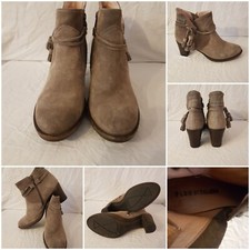 Boots Femme PALLADIUM p39,croûte de cuir taupe comme neuves