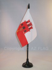 DRAPEAU DE TABLE GIBRALTAR 15x10cm - PETIT DRAPEAUX DE BUREAU ANGLAIS 10 x 15 cm