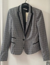 Veste Noir Et Blanc Motif Pied