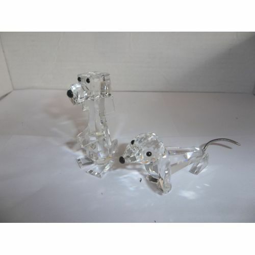 Lot chiens en cristal - chiens,