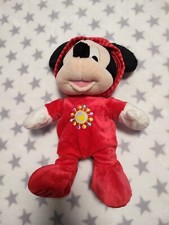 Peluche doudou mickey pyjama rouge DISNEY SIMBA TOYS capuche rayée soleil 28 cm