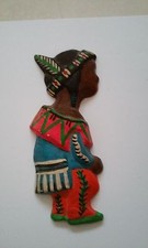 INDIEN EN PLATRE PEINT DECOR MURAL