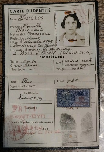 Carte identité juin - carte, 1945