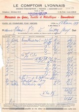1958 MERCERIE EN GROS TEXTILE ET METALLIQUE BONNETERIE LE COMPTOIR LYONNAIS A