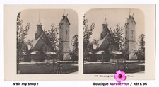 KARPACZ, POLOGNE, L'ÉGLISE EN BOIS WANG, RIESENGEBIRGE, VUE STÉRÉO  -K96