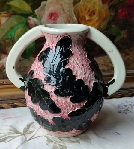 Ancien vase céramique rose - ancien,