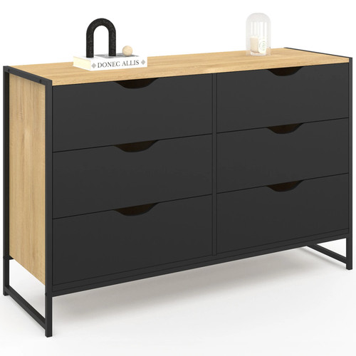 Commode tiroirs noirs - commode,