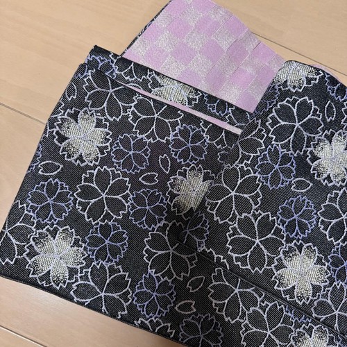 Yukata fukuro obi noir - yukata,,
