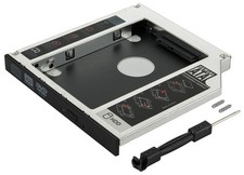 Caddy SSD HDD 2,5" (7 -12.5mm) pour baie de CD-DVD Sata 3 de 12,7mm,2 canaux