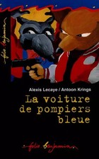La voiture de pompiers bleue