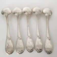 CAILAR BAYARD 5 Cuillères en Métal Argenté Chiffrées Fin XIXè 5 SPOONS