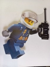 D PLV Plexiglas personnage Lego Policiere gendarmerie avec radio 50 x 36 cm deco