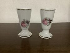 2 Mazagrans  Porcelaine Blanche décor à la Fragonard. Vintage (années 60)