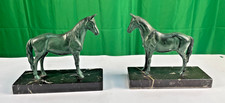 Paire de  chevaux en bronze socle marbre