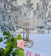 ANCIENNE COUPE A CAVIAR sur pied METAL ARGENTE