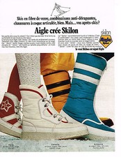 PUBLICITE ADVERTISING  1973   AIGLE  chaussures de ski aprés-skis